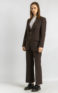 1970s Brown Womens Wool Pants Suit Jacket Set Vintage Small/ Wool Pants suit with blazer buttons, elegant blazer and trouser set