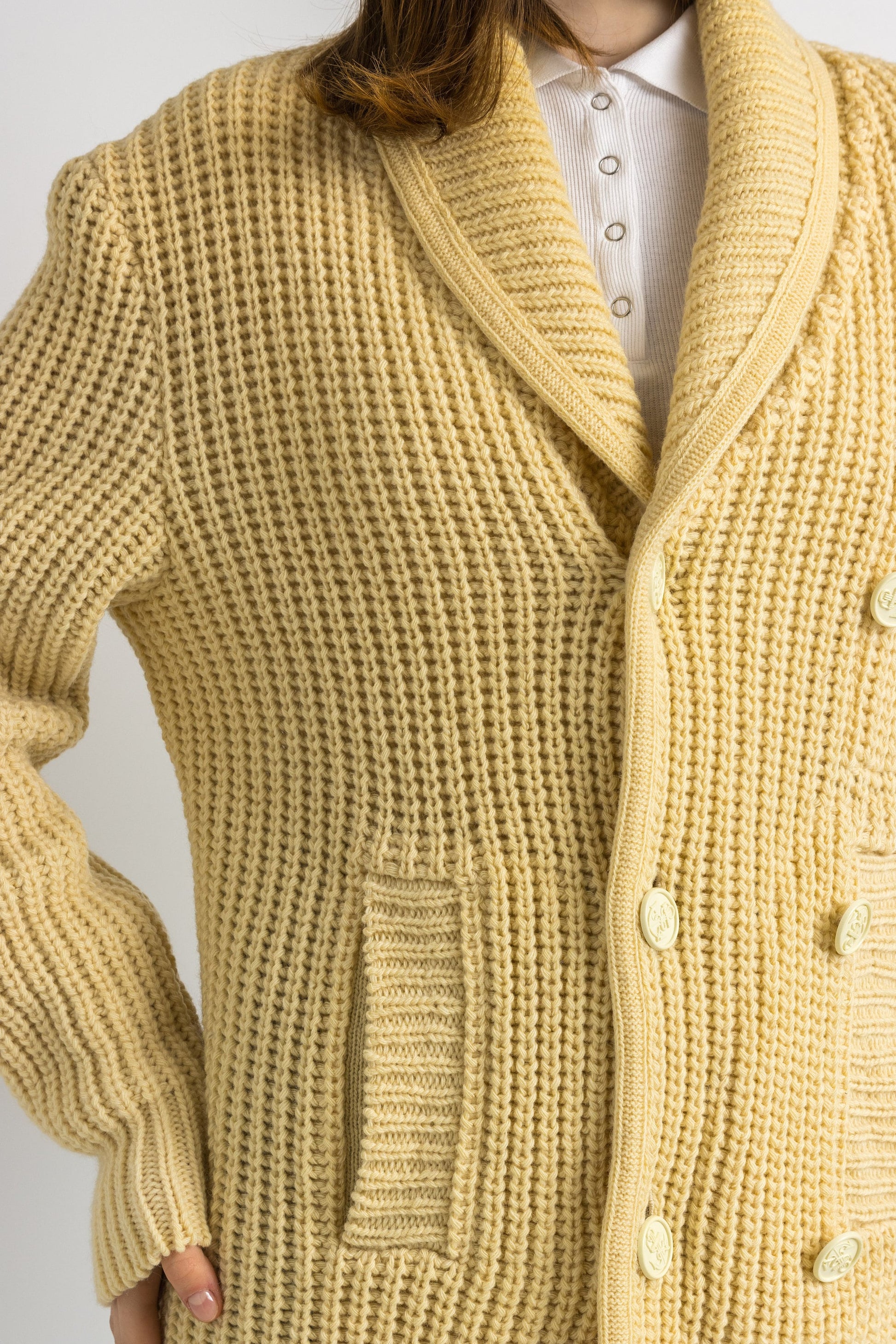 60s Vintage Daniel Hechter French Knitwear Pullover Wool Sweater Jumper Cardigan/ Vintage Shetland Wool Woman V Neck Cardigan