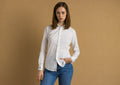 90s Vintage Ralph Lauren White Logo Long Sleeve Buttons Up Woman Shirt in 2 sizes/ Vintage Ralph Lauren White Woman Shirt