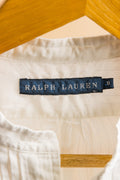 90s Vintage Ralph Lauren White Logo Long Sleeve Buttons Up Woman Shirt in 8 size/ Vintage Ralph Lauren White Woman Shirt