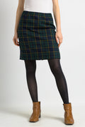 80s Vintage Tartan Plaid Wool Green Mini Skirt, Mini Skirt in Green