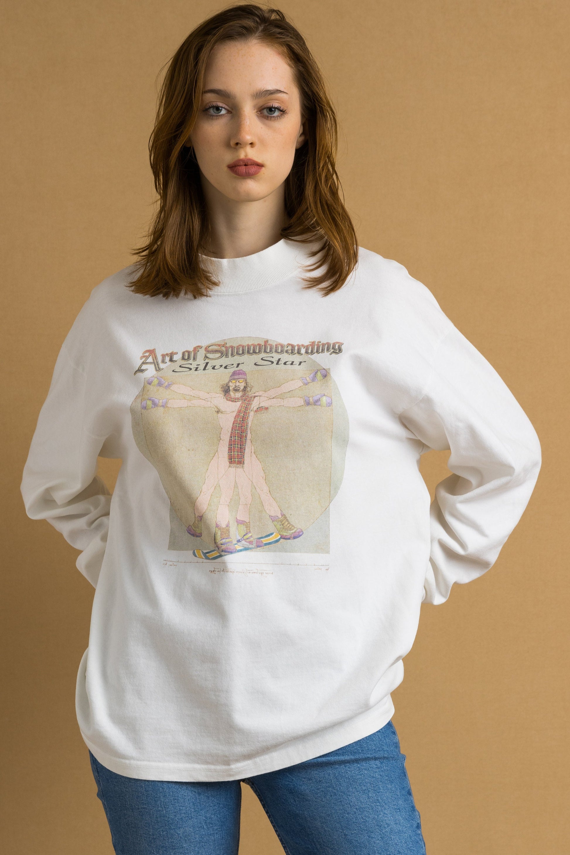 90s Vintage Art of Snowboarding Graphic Vintage Sweatshirt Long Sleeve Woman Vintage Print Sweater. Vintage Unisex Print Jumper size Large