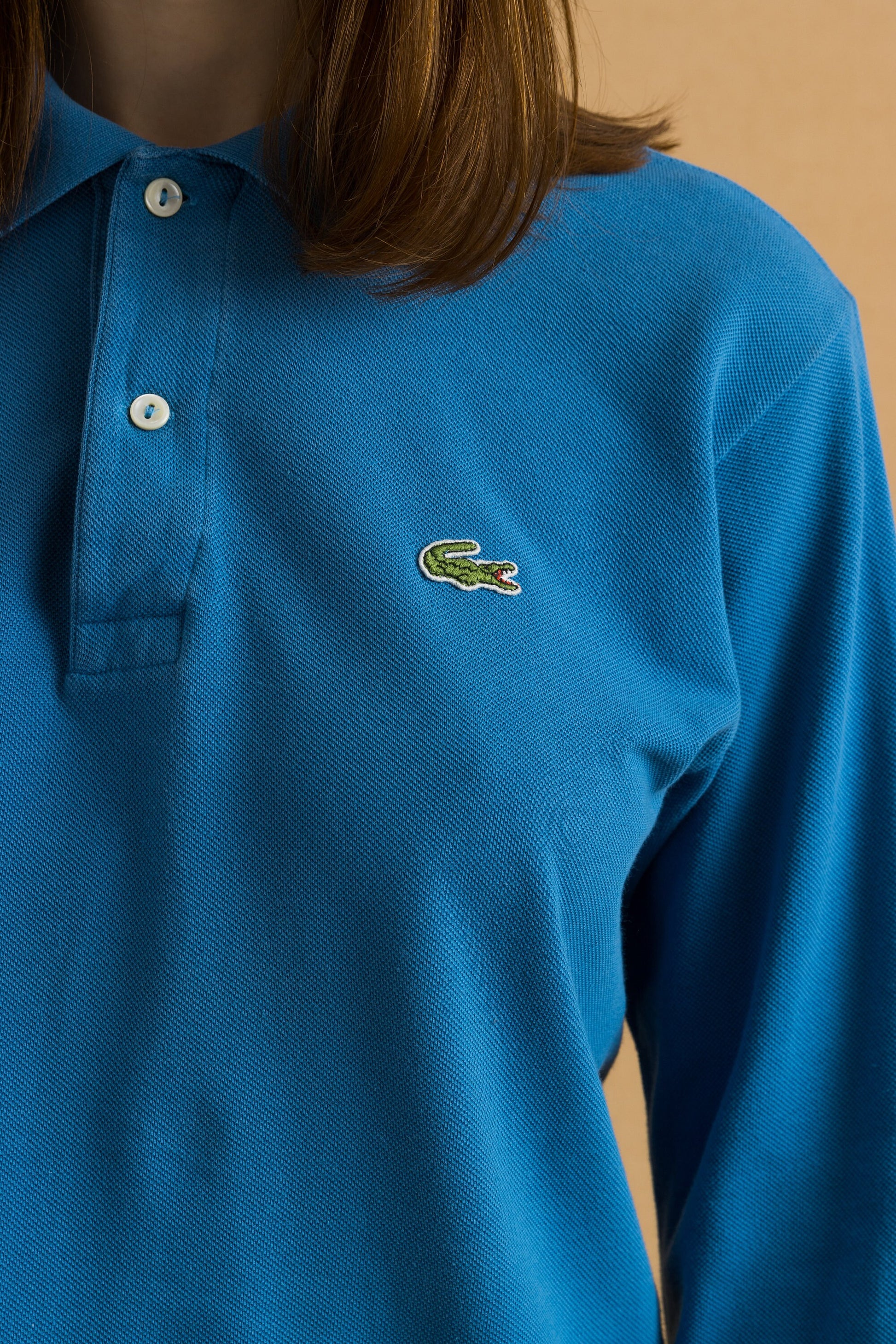 Vintage LACOSTE Polo Long Raglan Size S men's blue cotton streetwear retro rave hipster wear authentic 90s small logo jumper