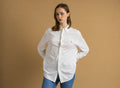 Vintage Ralph Lauren White Cotton Logo Long Sleeve Buttons Up Woman Shirt/ Vintage Ralph Lauren Unisex White L Woman Shirt