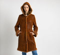 80s Vintage Suede Sheepskin Leather Shearling Fastens Coat size Large/Vintage Leather Shearling Coat/Vintage Woman Winter Suede Coat