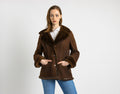 Women Sheepskin Coat 90s, Size M, Mink Suede Vintage Coat, Deadstock New with Tags, Worn In Shearling Coat, Sustainable Winter Outerwear