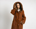 80s Boyut Vintage Suede Sheepskin Leather Shearling Fastens Coat size Medium/Vintage Leather Shearling Coat/Vintage Woman Winter Suede Coat