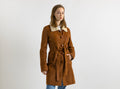 80s Vintage Suede Sheepskin Leather Shearling Fastens Coat size Medium/Vintage Leather Shearling Coat/Vintage Woman Winter Suede Coat