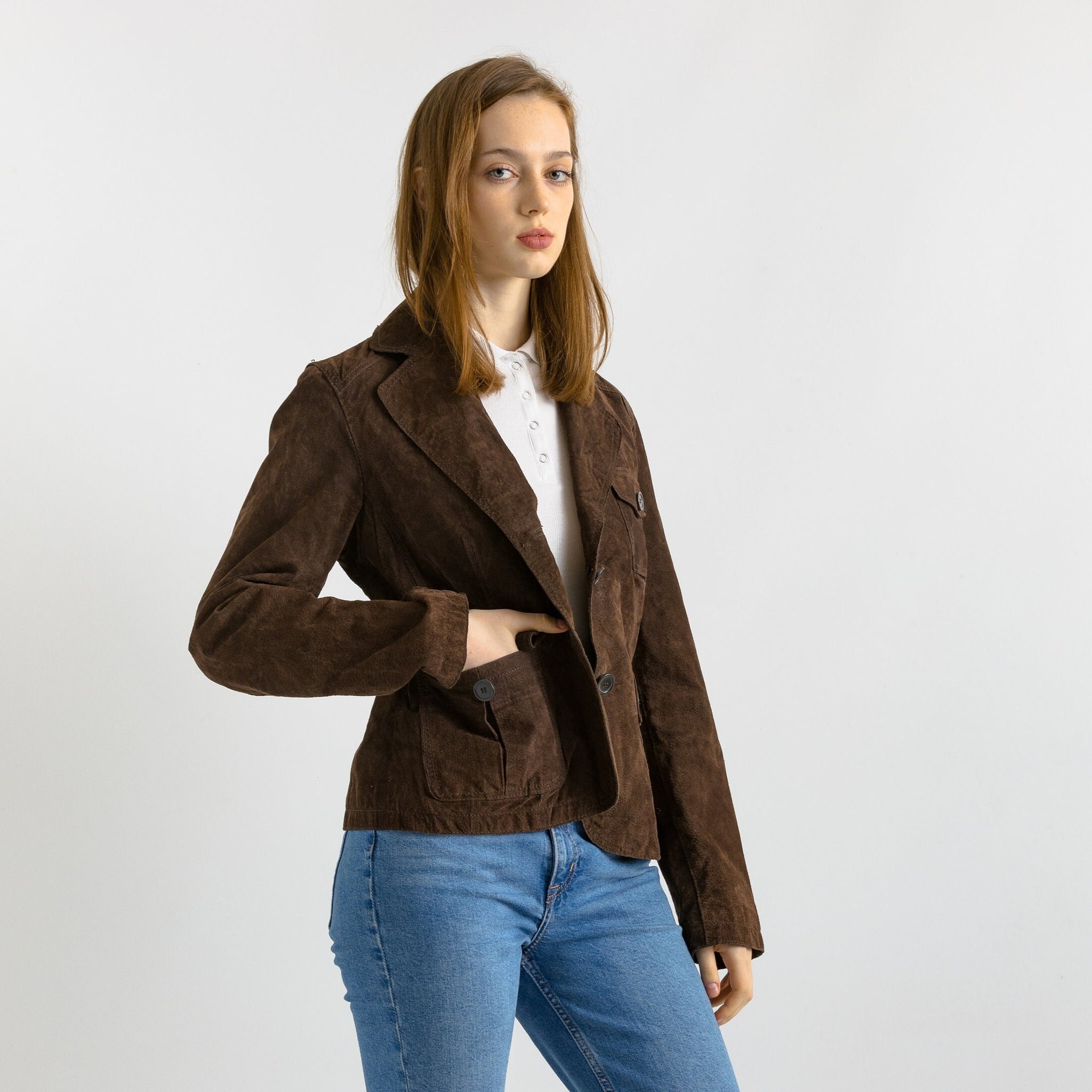 Suede Moto Jacket Women Vintage 80s Bomber Biker Jacket edgy Brown Motorcycle 80s Grunge Jacket Brown Leather Jacket Size XL