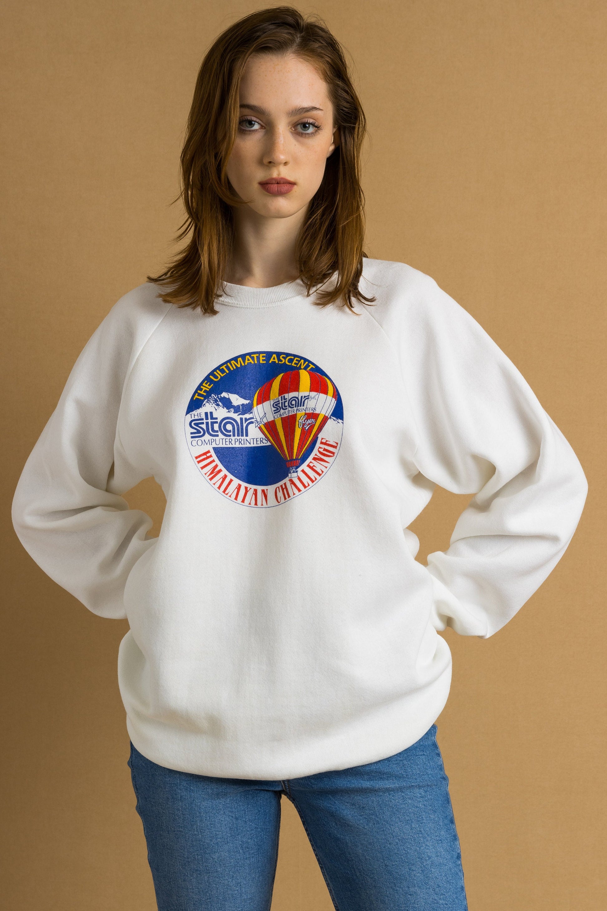 90s Vintage Computer Printers Graphic Vintage Sweatshirt Long Sleeve Woman Vintage Print Sweater. Vintage Unisex Print Jumper size XLarge