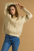 70s Vintage Oldschool Scotland Scandi Knitwear Handknitted Pullover Wool Sweater Jumper Pullover/ Vintage Fisherman Beige Pullover