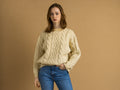 70s Vintage Oldschool Scotland Scandi Knitwear Handknitted Pullover Wool Sweater Jumper Pullover/ Vintage Fisherman Beige Pullover