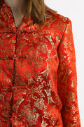 70s Vintage Chinese Blazer Kimono size Small/ Vintage Woman Cheongsam Red Black Kimono/ Vintage Chinese Reversible Blazer Jacket