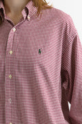 Vintage Ralph Lauren Red Cotton Logo Long Sleeve Buttons Up Unisex Shirt/ Vintage Ralph Lauren Unisex Checked Size M Man Shirt