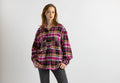 1980 80s Vintage Unisex Man Wool Blouse, Vintage Multicolor Check Long Sleeve Top, Multi Blouse, Oversized Button Up