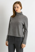 80s Vintage Cashmere Gray Turtleneck Oldschool Knitwear Sweater Oversized Pullover Jumper Girlfriend Gift Size Medium