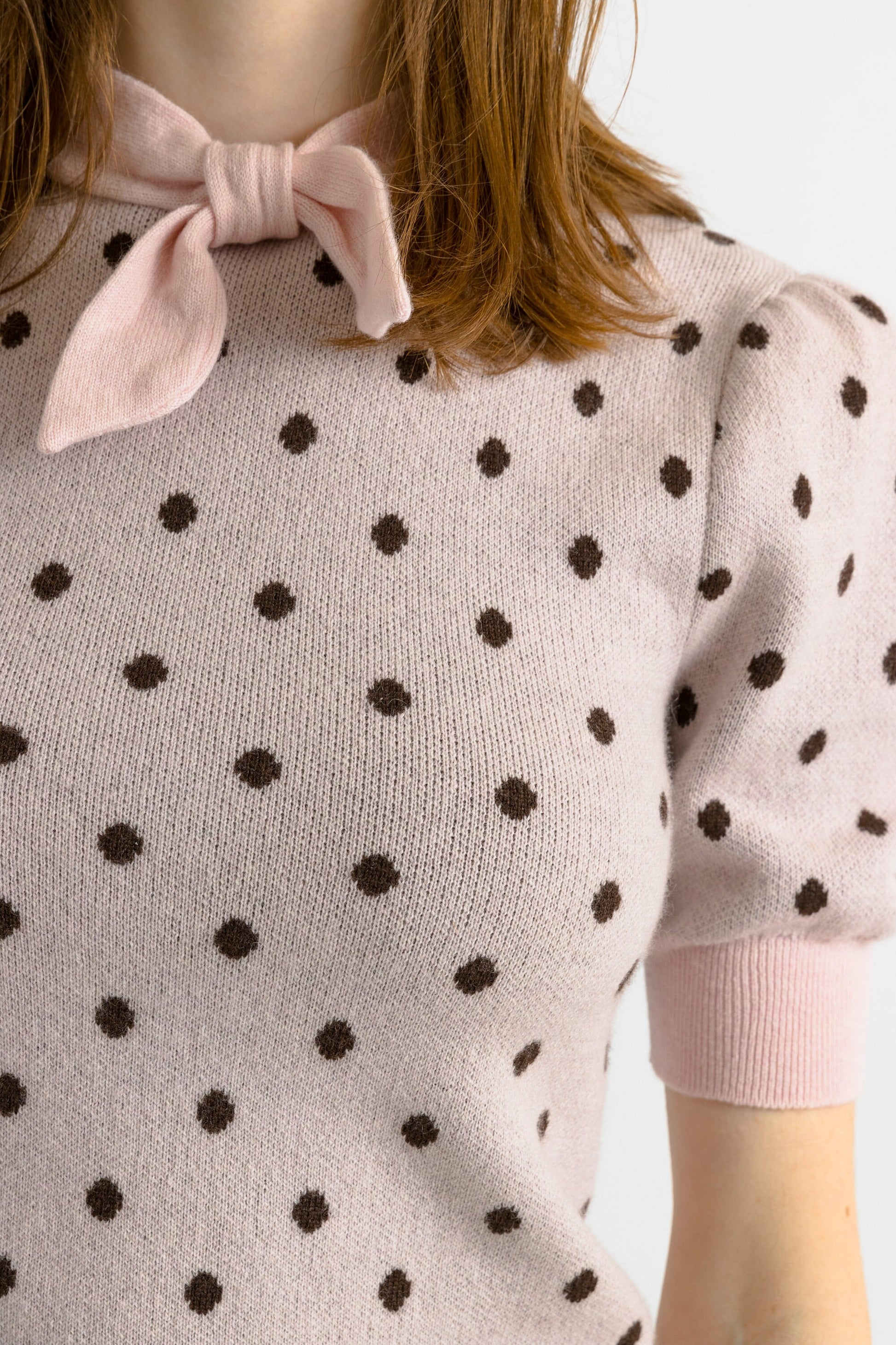 00s Vintage Wool Cashmere Mulberry Polka Dots Knitwear Sweater Oversized Pullover Jumper Girlfriend Gift Size Xs