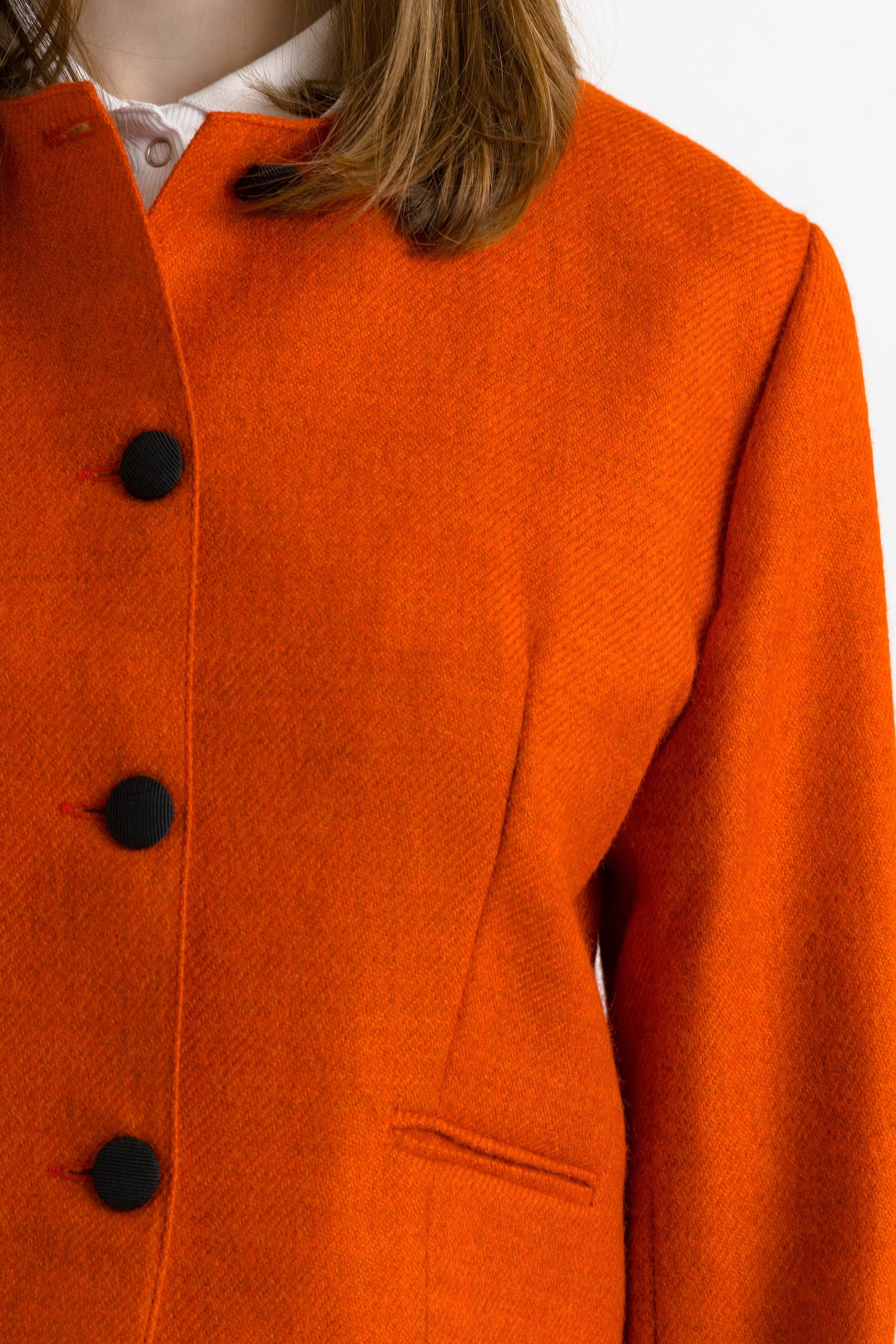 80s Vintage Luxury Zurich Wool Lined Jacket Blazer Woman Minimalist Clothing Basic Orange Blazer fits Medium