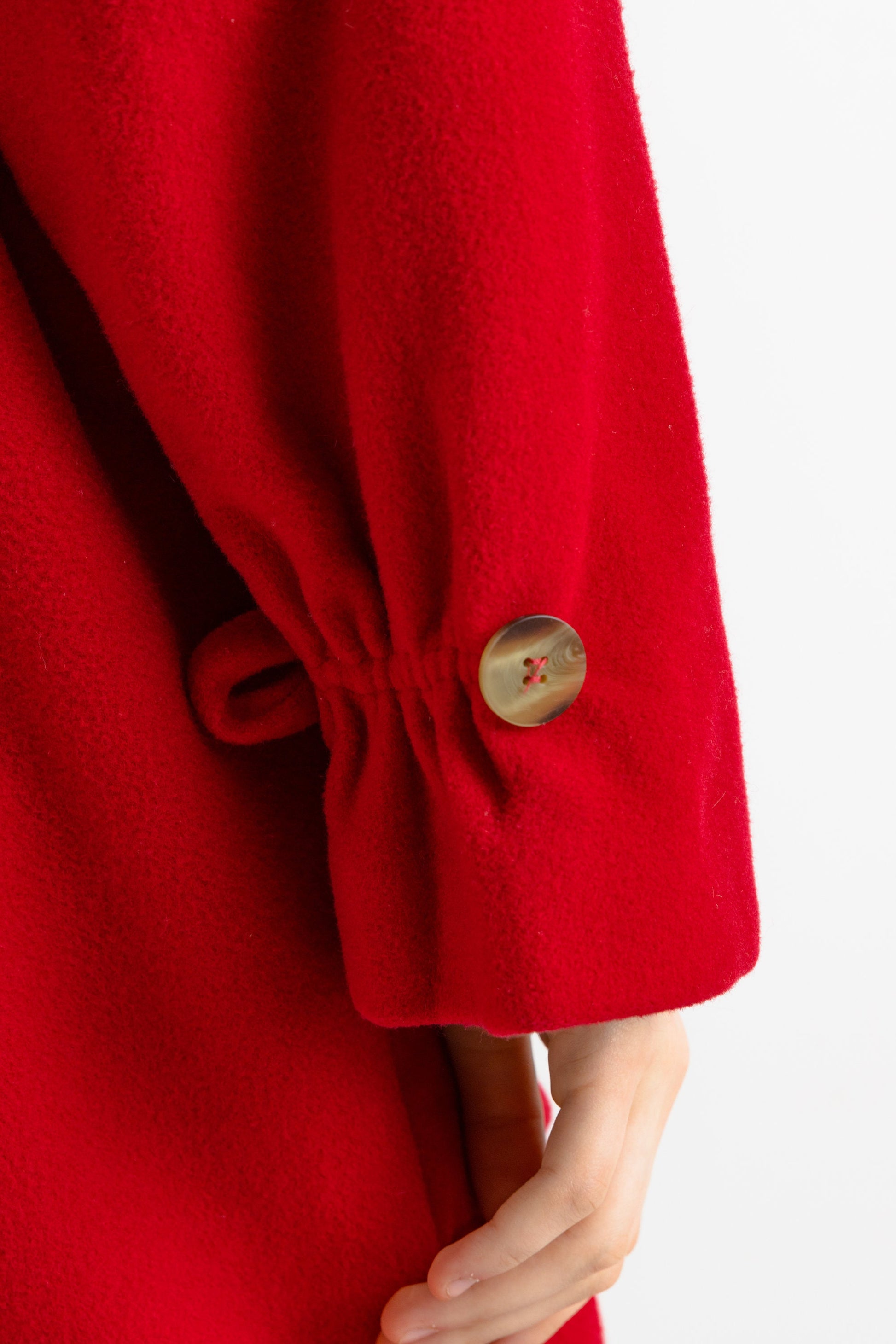 70s Vintage Vtg Rare Dufflecoat Doublebreasted Wool Long Sleeve Dark Red Midi Buttons Up Long Style Coat Girlfriend Gift