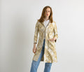 00s Vintage Hugo Boss Lined Gold Silk Cotton Trench size Small / Vintage Boss Spring Trench size Small / Vintage Small Trench