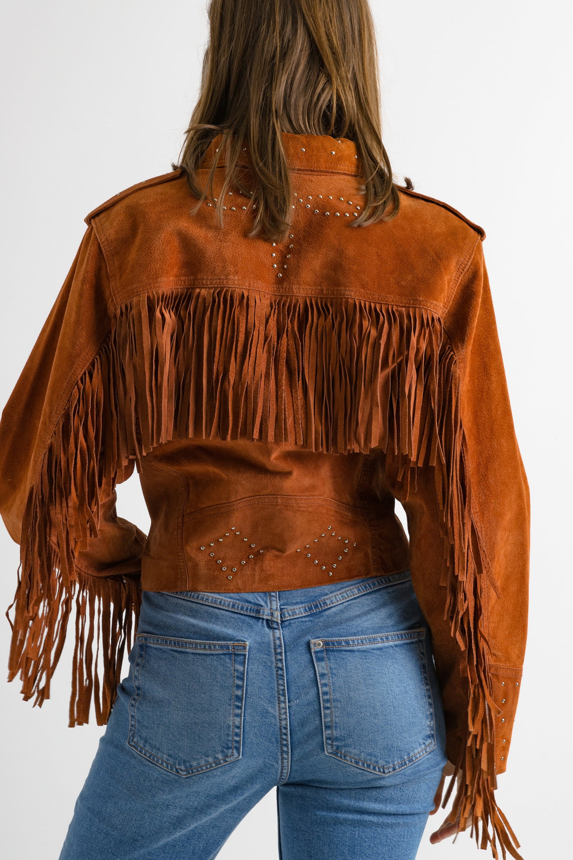 Western Suede Fringed Jacket for Women, Classic Short Cowhide Jacket for Her, Traditional American Coat Jacket, American Cowgirl Suede Coat