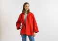 70s Vintage Vtg Rare France Wide Oversized Red 100% Wool Long Sleeve Red Midi Long Style Coat Girlfriend Gift/ Vintage Woman Coat