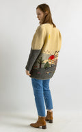 Original 1970s Hand Knit Austrian/Bavarian Style Cardigan,Embroidered Folk/Cottagecore Knitwear/Jacket size Large