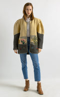 Original 1970s Hand Knit Austrian/Bavarian Style Cardigan,Embroidered Folk/Cottagecore Knitwear/Jacket size Large