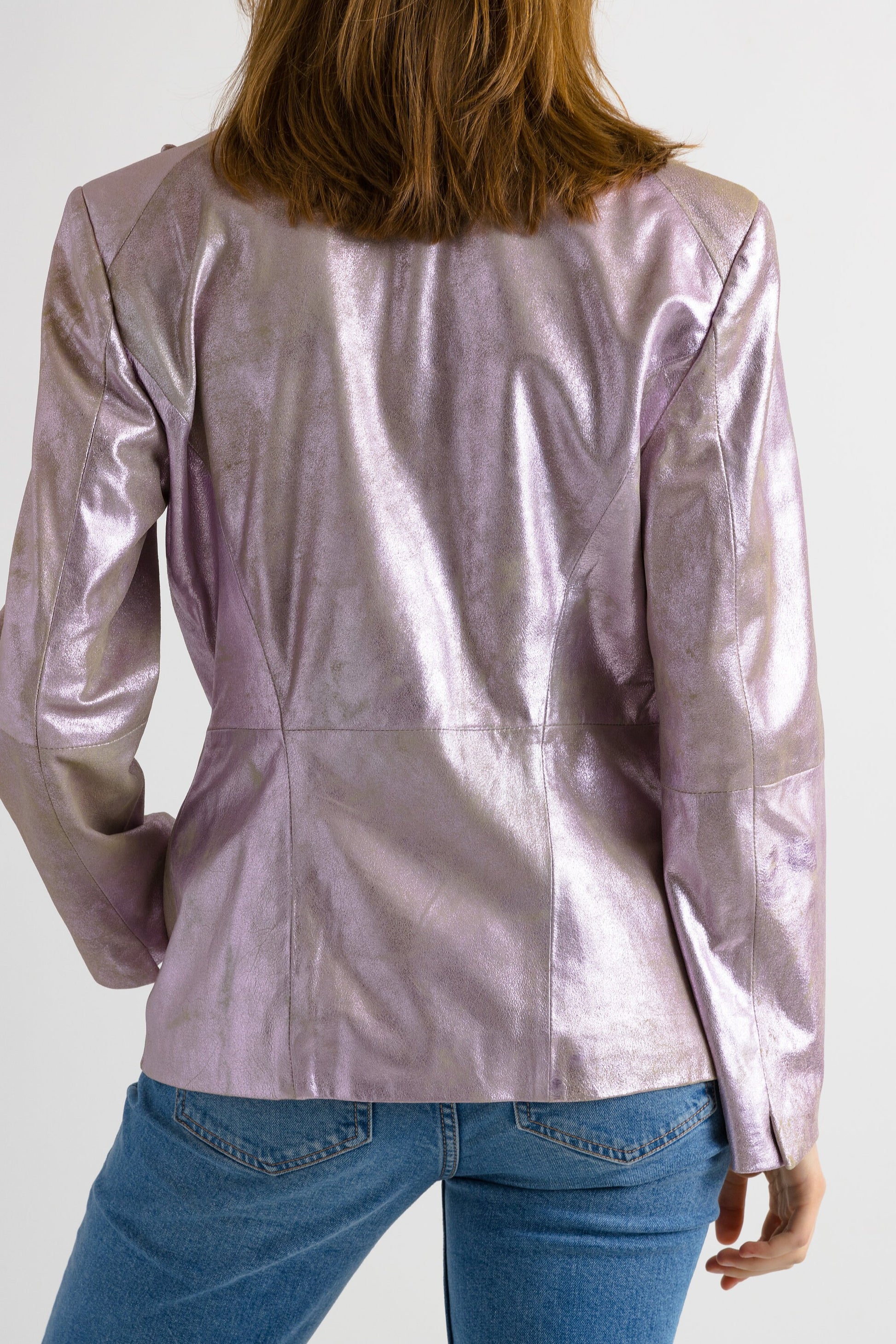 80s Vintage Christian Lacroix Goat Leather Metallic Woman Blazer size S/ Vintage Woman Metallic Blazer/ Vintage Woman Gift/ Vintage