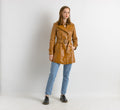 Leather Longline Leather Jacket Women Vintage 80s Long Trench Coat Brown Motorcycle 80s Grunge Jacket Camel Leather Jacket Size 38