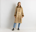 70s Vintage Rare Woman Retro Wool Long Maxi Coat Leather Coat size M Medium/ Vintage Woman Bovino Maxi Coat/ Vintage Woman Winter Coat