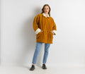 80s Vintage Suede Sheepskin Leather Sherpa Fastens Coat size Womens Large/Vintage Leather Sherpa Coat/Vintage Woman Winter Suede Coat