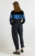 90s Vintage CHLOE Minimal Black Blue Buttoned Jumpsuit Coveralls / Fits like Xs S/ Designer Clothing