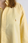 Vintage Ralph Lauren Yellow Cotton Logo Long Sleeve Buttons Up Unisex Shirt/ Vintage Ralph Lauren Unisex Yellow Size M Man Shirt