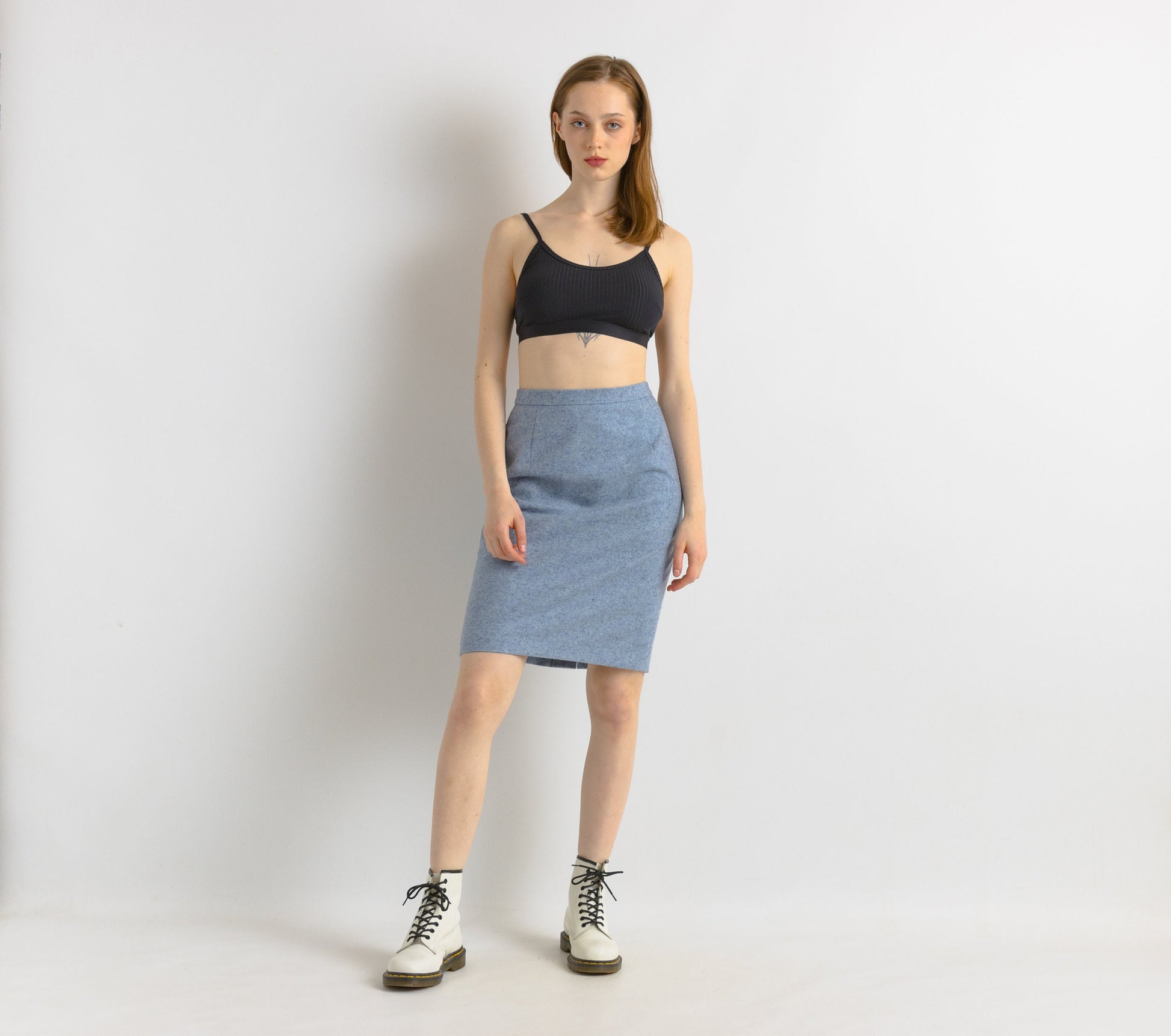 Vintage 80s Old ESCADA High Waisted Pencil Skirt/ 100% Cashmere | Midi Skirt | 80s German Designer Skirt