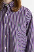 Vintage Ralph Lauren Purple Cotton Logo Long Sleeve Buttons Up Unisex Shirt/ Vintage Ralph Lauren Unisex Striped Size L Man Shirt