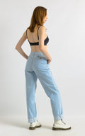 90s Vintage Woman Light Blue MOMs Denim High Waisted Denim Straight Jeans Pants Trousers Size M Girlfriend Gift/ Vintage Jeans