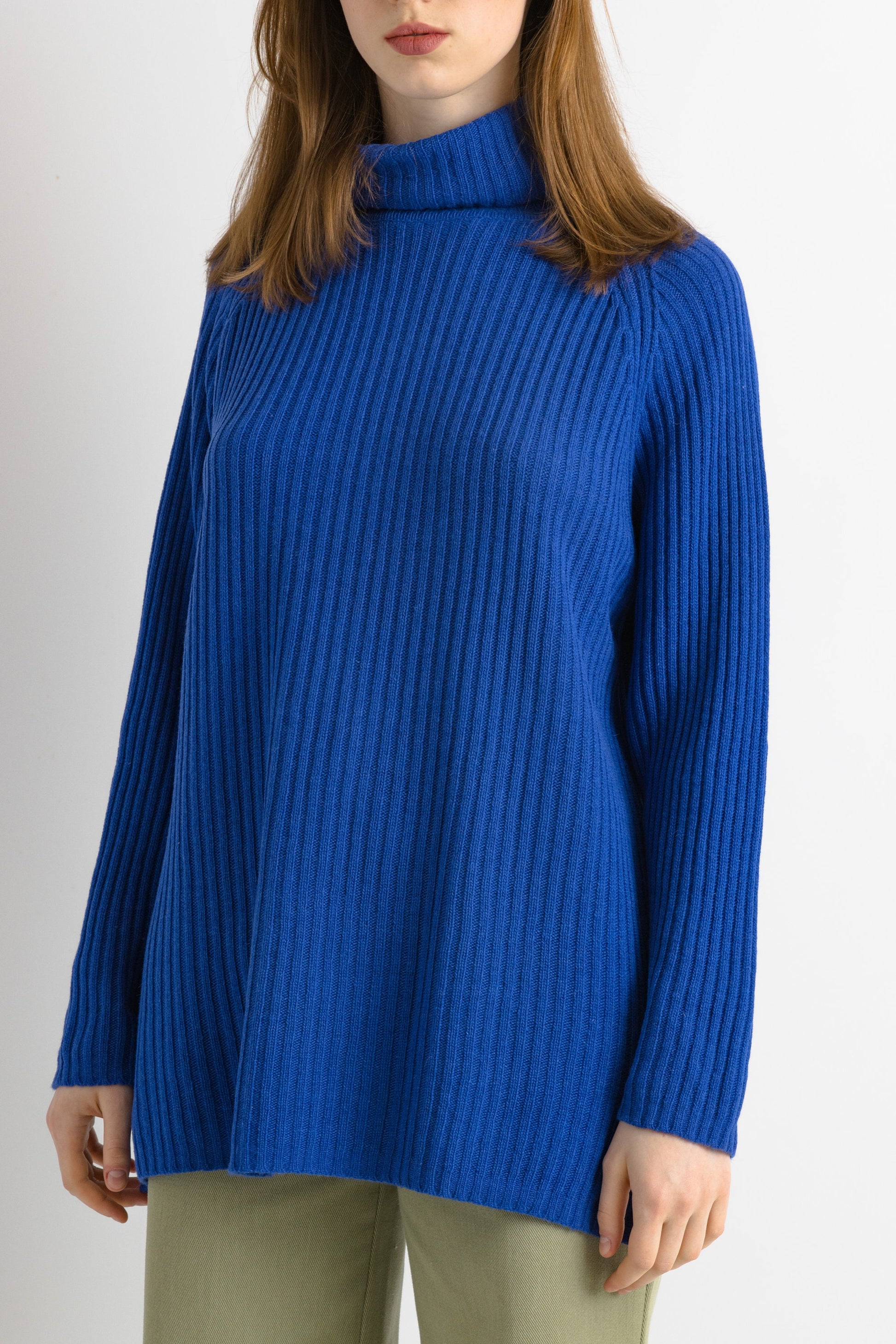 Vintage 90s wool blue turtleneck neck sweater Large/ Vintage Plain Lightweight Soft Knit Pullover Sweater Top