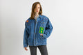 80s Vintage Winter RIFLE Denim Sherpa Jacket size Mens Medium Unisex Winter Outwear