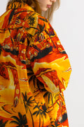 90s Vintage Hawaiian Shirt Floral Beach Sea Palm Hawaii Party Summer Holiday Men Large