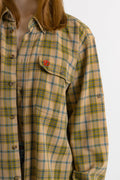 Vintage Fjallraven Style Casual Outdoor Streetwear Brand Double Pocket Outfits Fashion Shirt oxford buttons down Green Xlarge