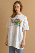 1995 Weekend Vintage Graphic Print Logo Cotton T-shirt/ Vintage White Graphic Print Tee Xlarge