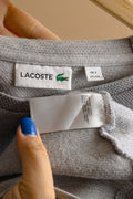 Vintage Lacoste Mens XXL Sweater retro logo gray men's Size XXL oversized jumper rave classic wear 90's authentic basic pullover