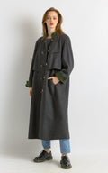 80s Vintage Tyrol Dirndl Bavarian Long Sleeve Midi Buttons Up Long Style Coat Cape Girlfriend Gift Size Large