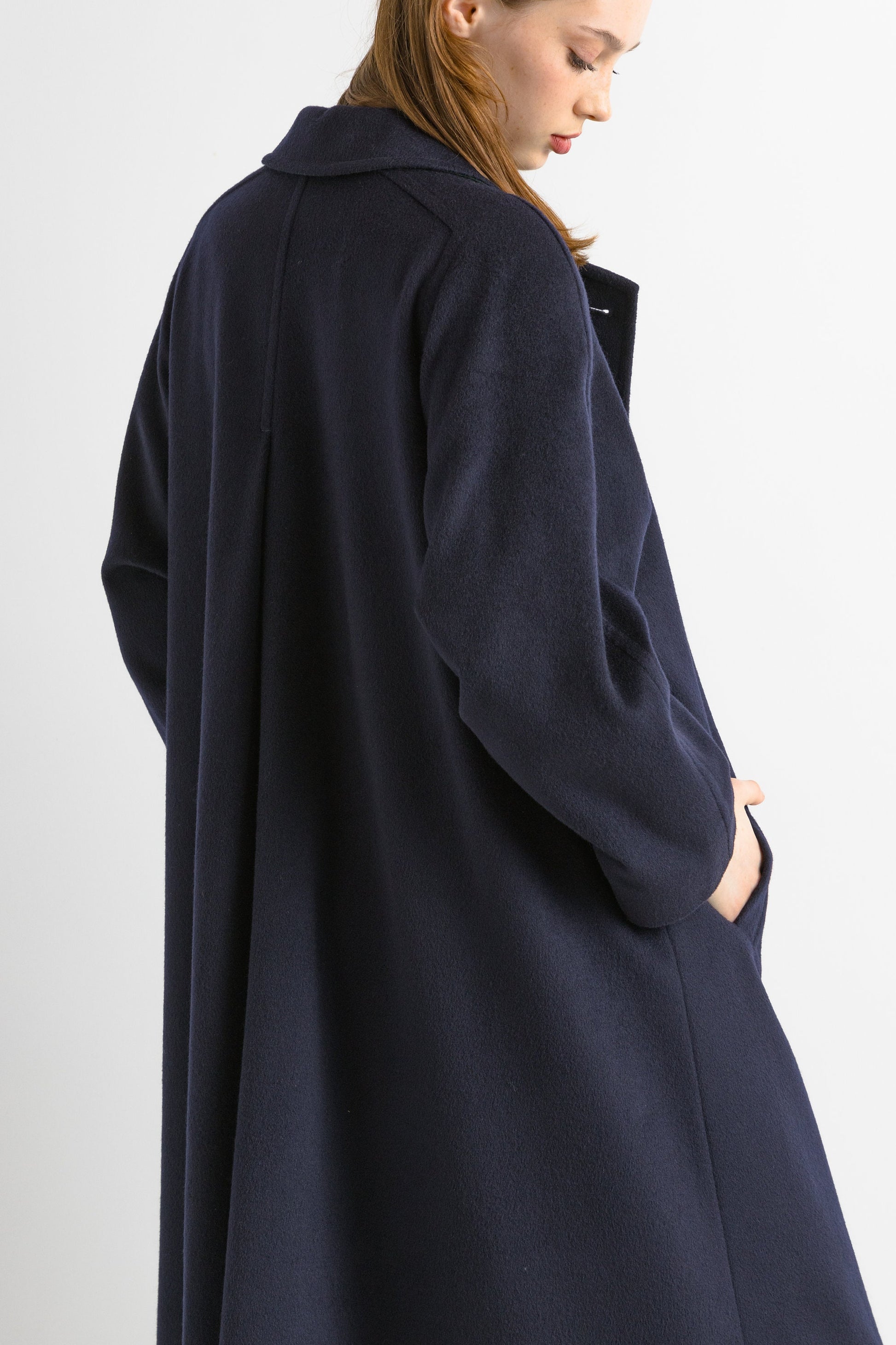 70s Woman LODEN Lambswool Navy Coat Women Vintage 70s fall coat long wool coat outerwear maxi winter coat vintage clothing size Medium