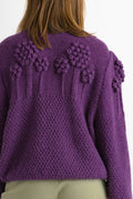 70s Vintage Oldschool Blue Handknitted Knitwear Handknitted Buttons Up Sweater Jumper Pullover/ Vintage Purple Knitted Cardigan