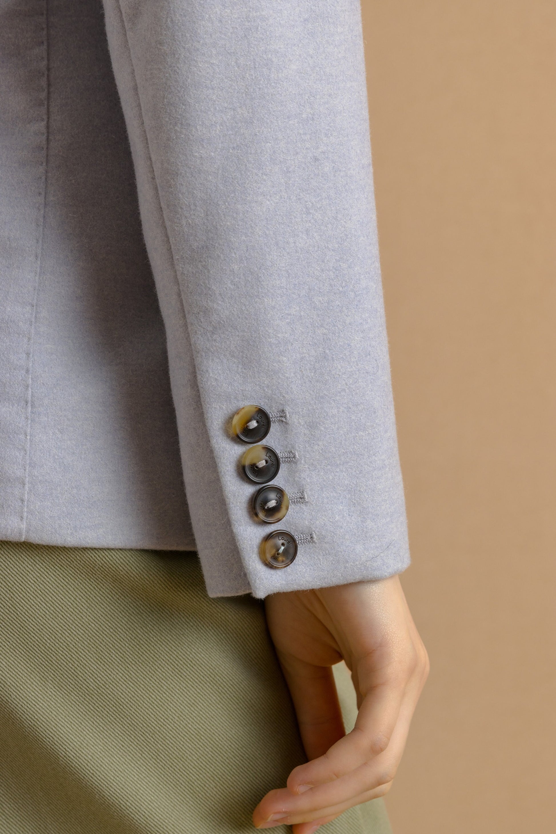 Vintage 90s Laurel Escada Light Blue Woolmark Long Blazer/Small Light Blue Buttons Blazer | Wool Woman Jacket