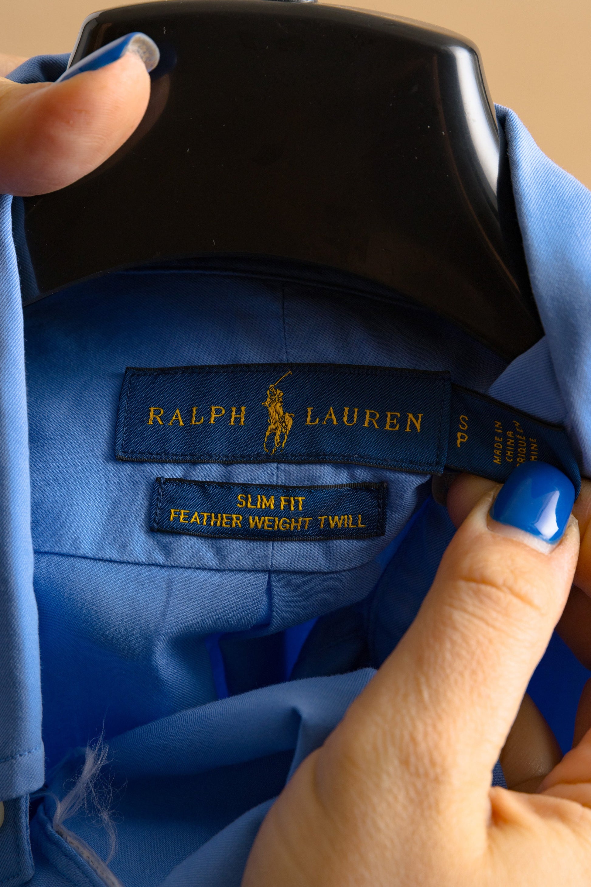 Vintage Ralph Lauren Blue Cotton Logo Short Sleeve Buttons Up Unisex Shirt/ Vintage Ralph Lauren Unisex Blue Small Man Shirt