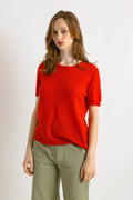 Vintage 90’s Weill crew neck cashmere top | Cashmere red neutral top | woman blouse | medium top