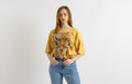 00s Vintage The Mountain Tshirt I Animal Giraffe Graphic T Shirt - Women's L | Vintage Yellow Graphic Print Tee